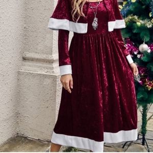 Gaovot Mrs Claus Dress & Cape Sz L